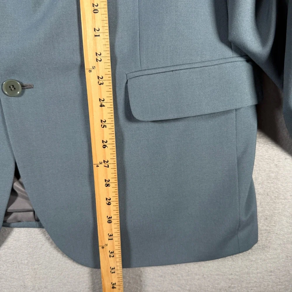 Yves Saint‎ Laurent Pour Homme Wool Blazer Blue Grey 3 Button Jacket Size 54 44R